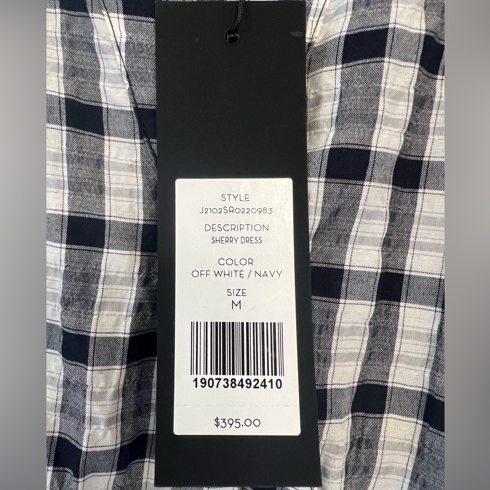 🆕🤍Veronica Beard 🤍Plaid Navy and White Women's Dress. Size M - Picture 12 of 12